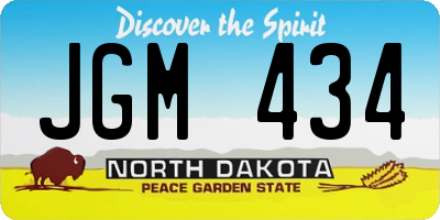 ND license plate JGM434