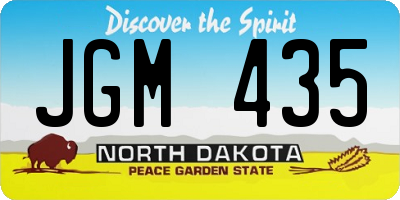ND license plate JGM435