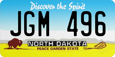 ND license plate JGM496