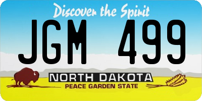ND license plate JGM499