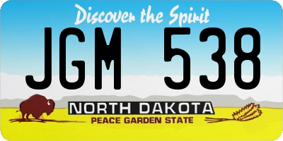 ND license plate JGM538