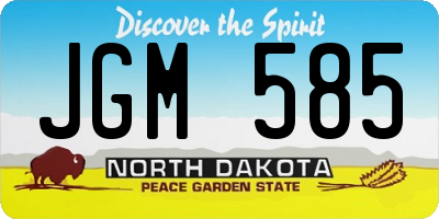 ND license plate JGM585