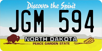 ND license plate JGM594