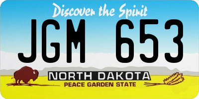 ND license plate JGM653