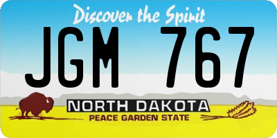 ND license plate JGM767