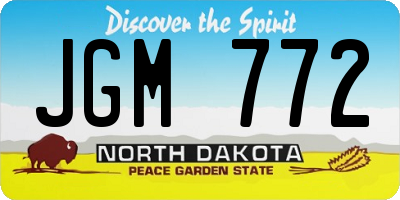 ND license plate JGM772