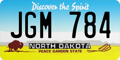 ND license plate JGM784