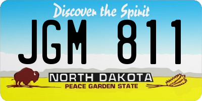 ND license plate JGM811