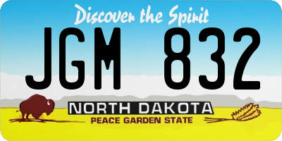 ND license plate JGM832