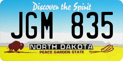 ND license plate JGM835