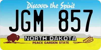 ND license plate JGM857