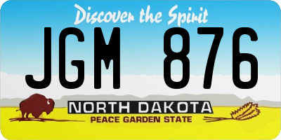 ND license plate JGM876