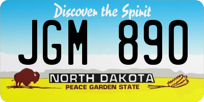 ND license plate JGM890