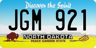 ND license plate JGM921