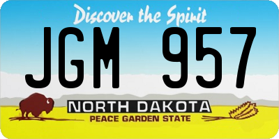 ND license plate JGM957