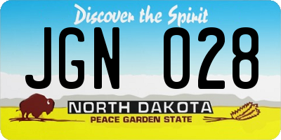 ND license plate JGN028