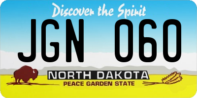 ND license plate JGN060