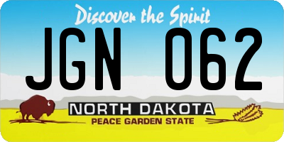 ND license plate JGN062