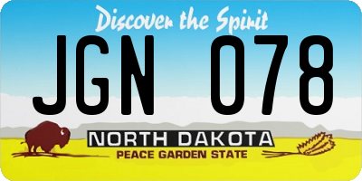ND license plate JGN078