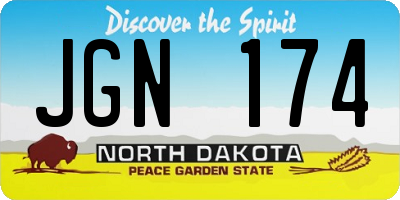 ND license plate JGN174