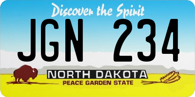 ND license plate JGN234