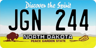 ND license plate JGN244
