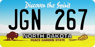 ND license plate JGN267