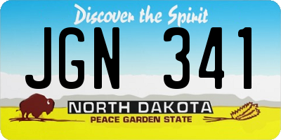 ND license plate JGN341