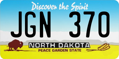 ND license plate JGN370