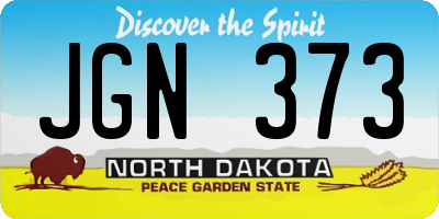 ND license plate JGN373