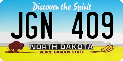 ND license plate JGN409