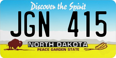 ND license plate JGN415