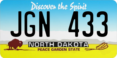 ND license plate JGN433