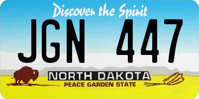 ND license plate JGN447