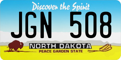 ND license plate JGN508