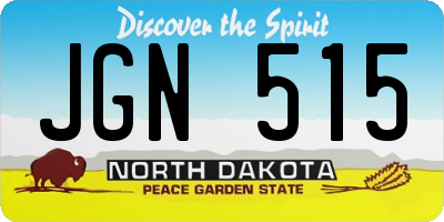 ND license plate JGN515