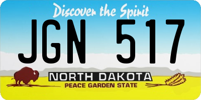 ND license plate JGN517