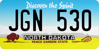 ND license plate JGN530