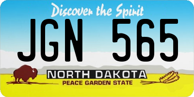 ND license plate JGN565