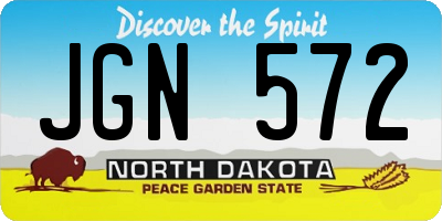 ND license plate JGN572
