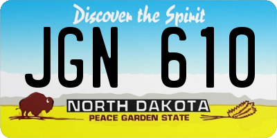 ND license plate JGN610