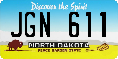 ND license plate JGN611
