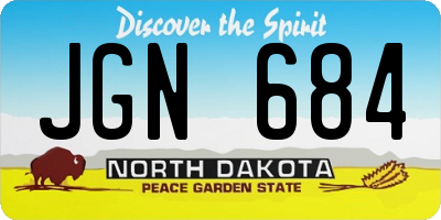ND license plate JGN684