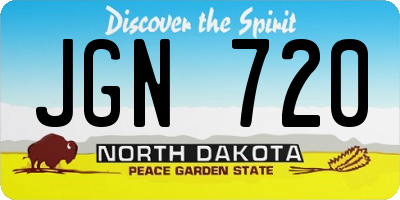 ND license plate JGN720