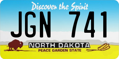 ND license plate JGN741