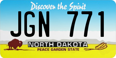 ND license plate JGN771