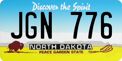 ND license plate JGN776