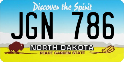 ND license plate JGN786