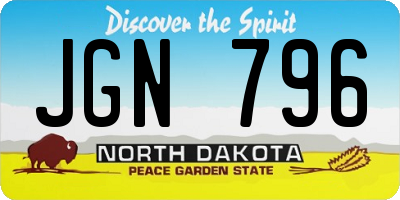 ND license plate JGN796