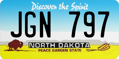 ND license plate JGN797